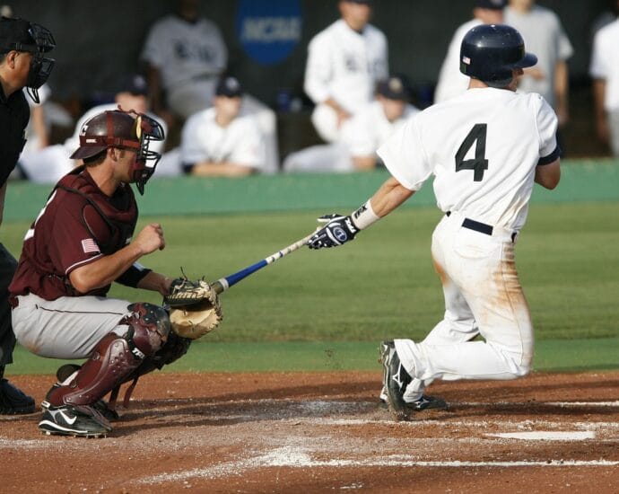 baseball, swing, home run, baseball player, hitter, catcher, umpire, baseball umpire, plate, home plate, college baseball, game, competition, athlete, player, home run, home run, home run, home run, home run